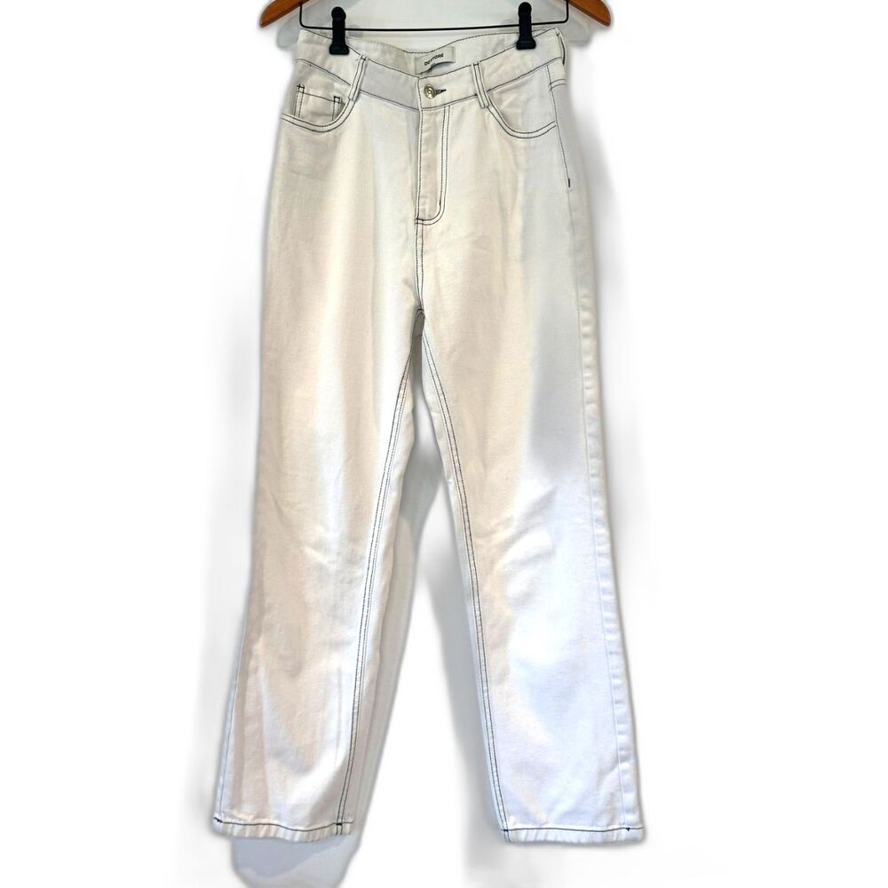 DQ Store Collection Premium White Premium Denim Jeans Non Stretch Cotton 28